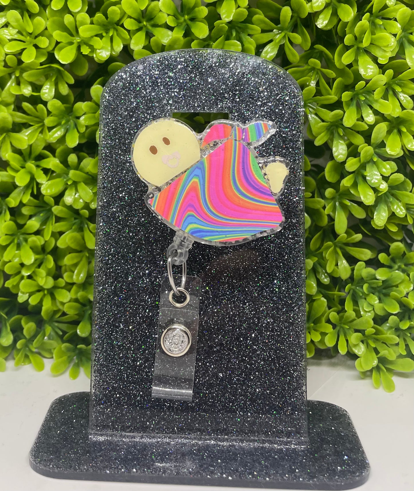 Newborn baby badge reel