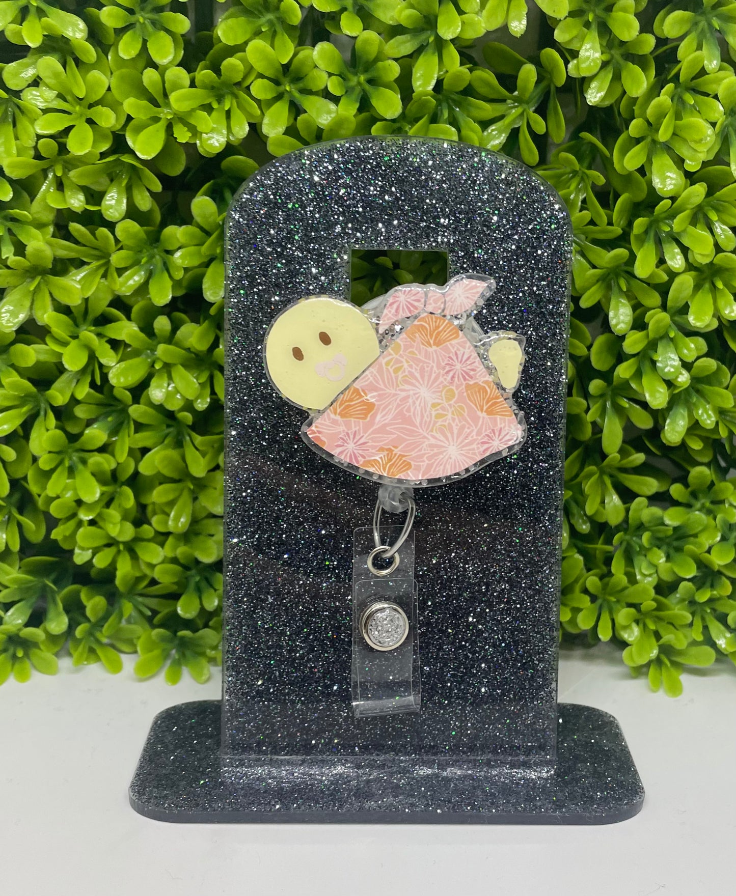 Newborn baby badge reel