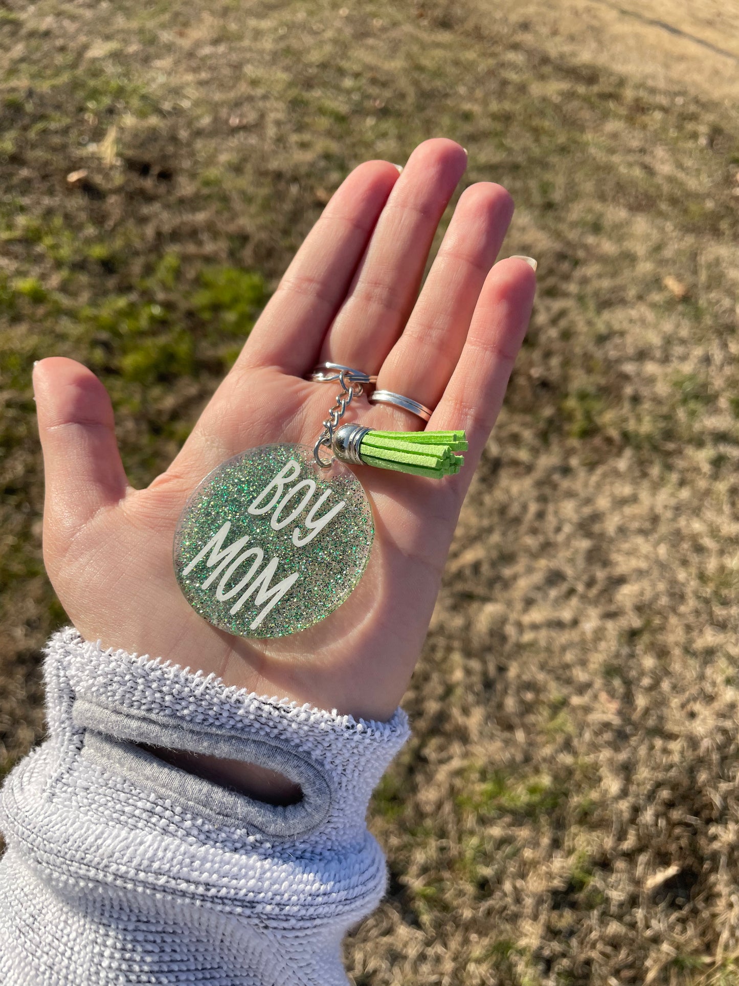 Boy mom keychain