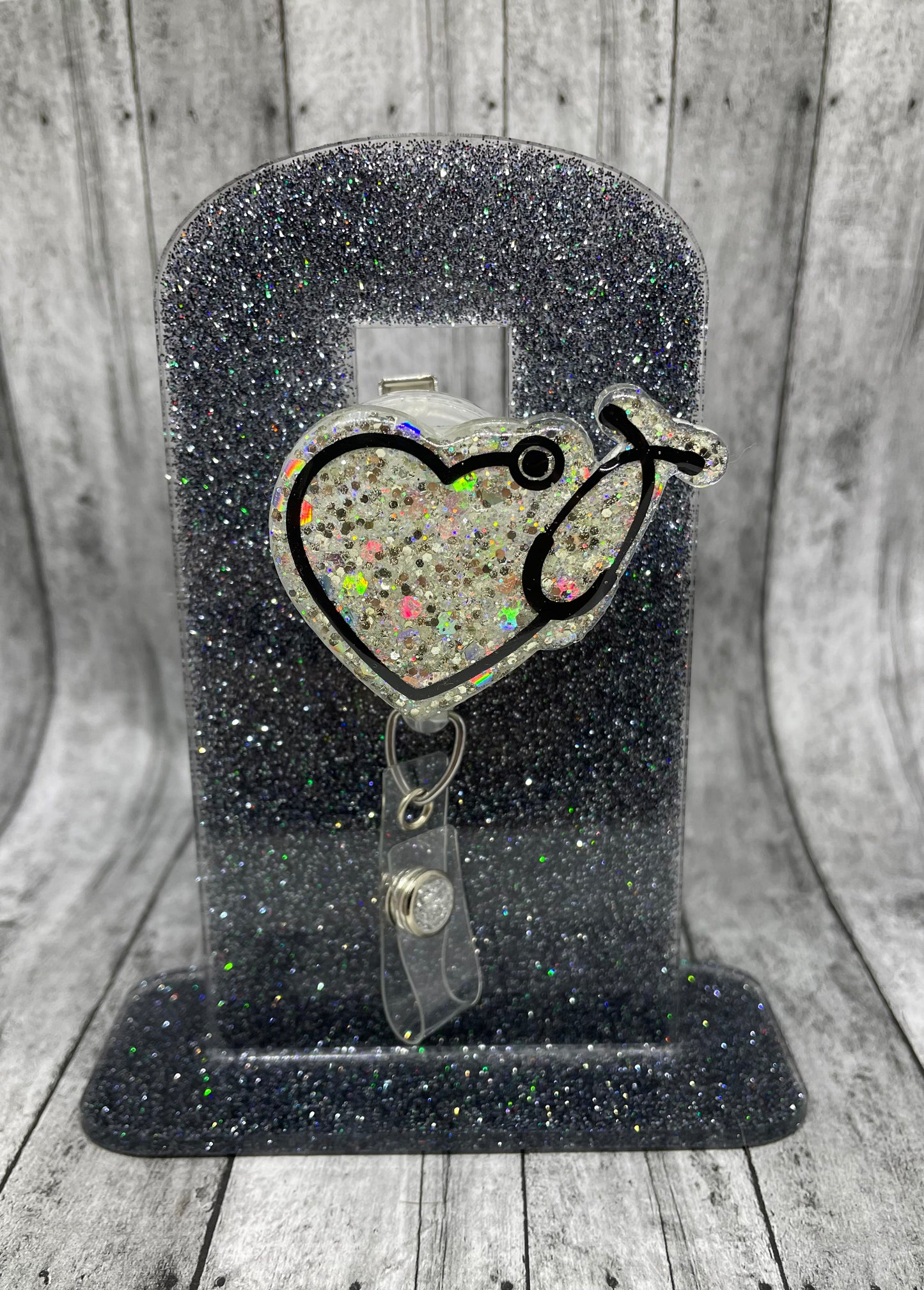 Heart stethoscope badge reel