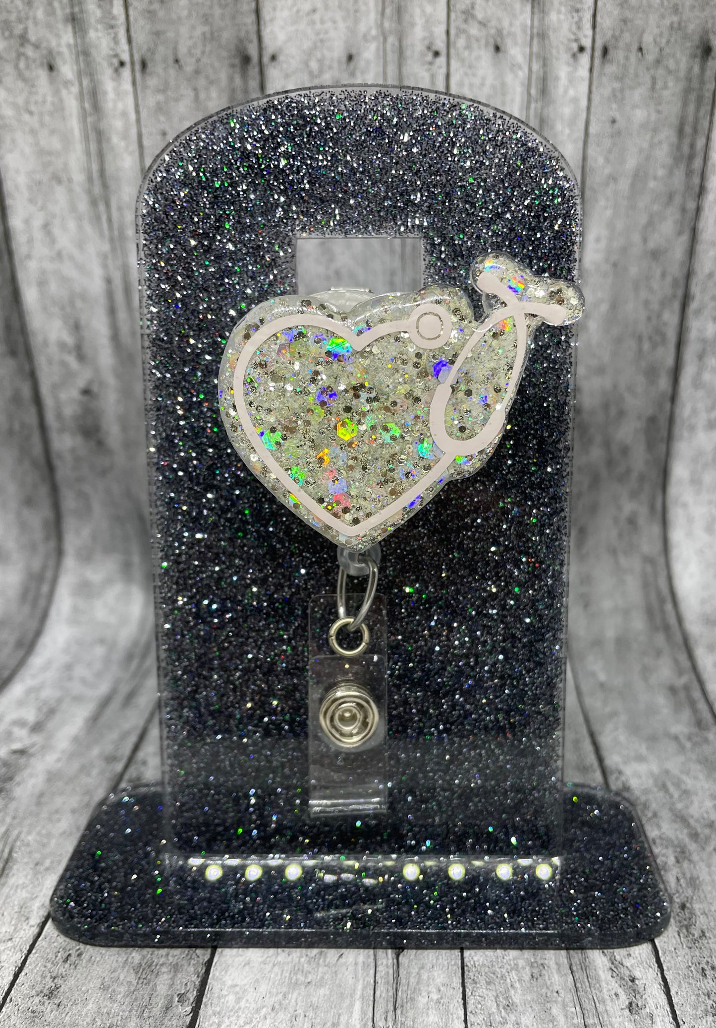 Heart stethoscope badge reel