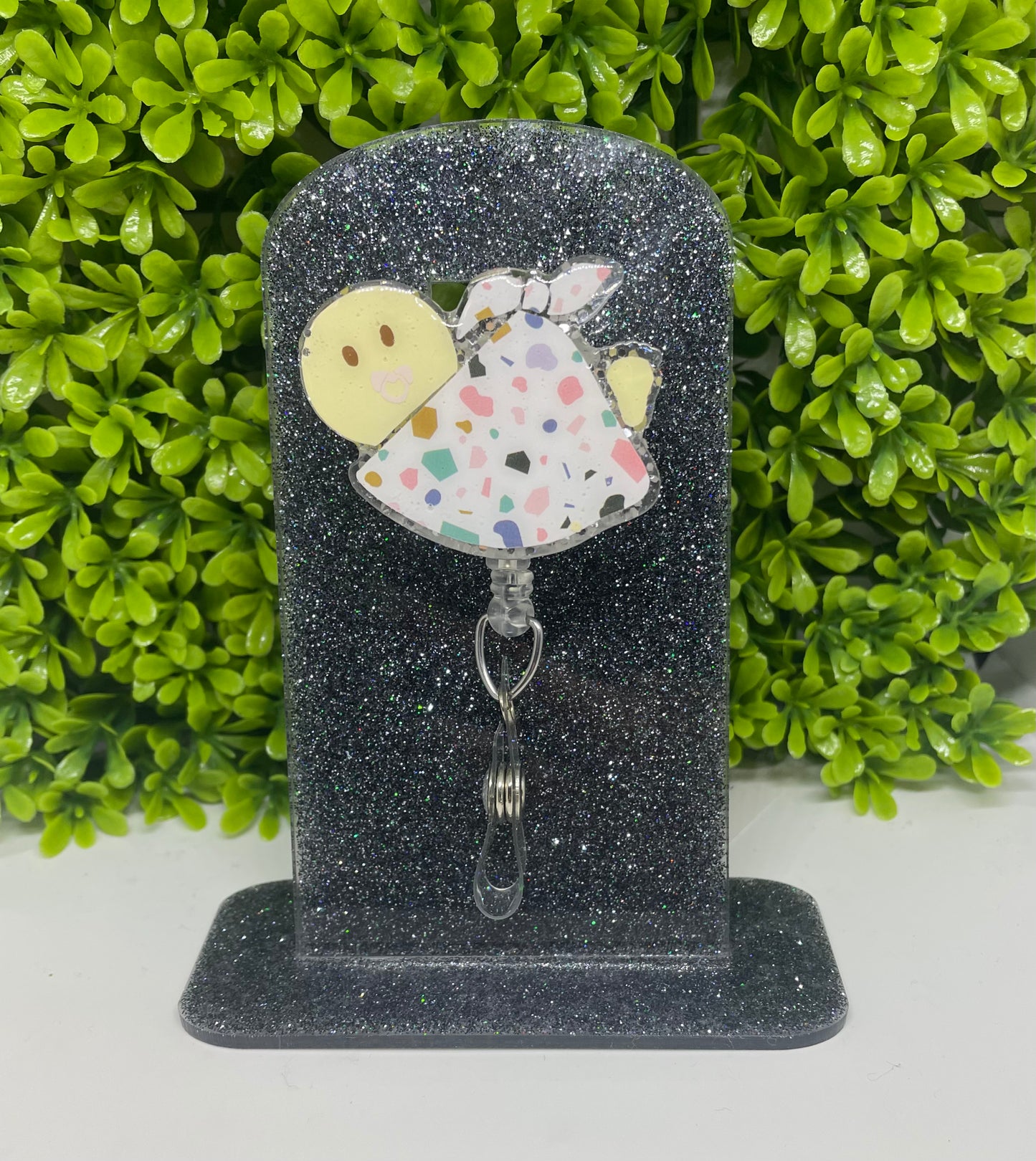 Newborn baby badge reel