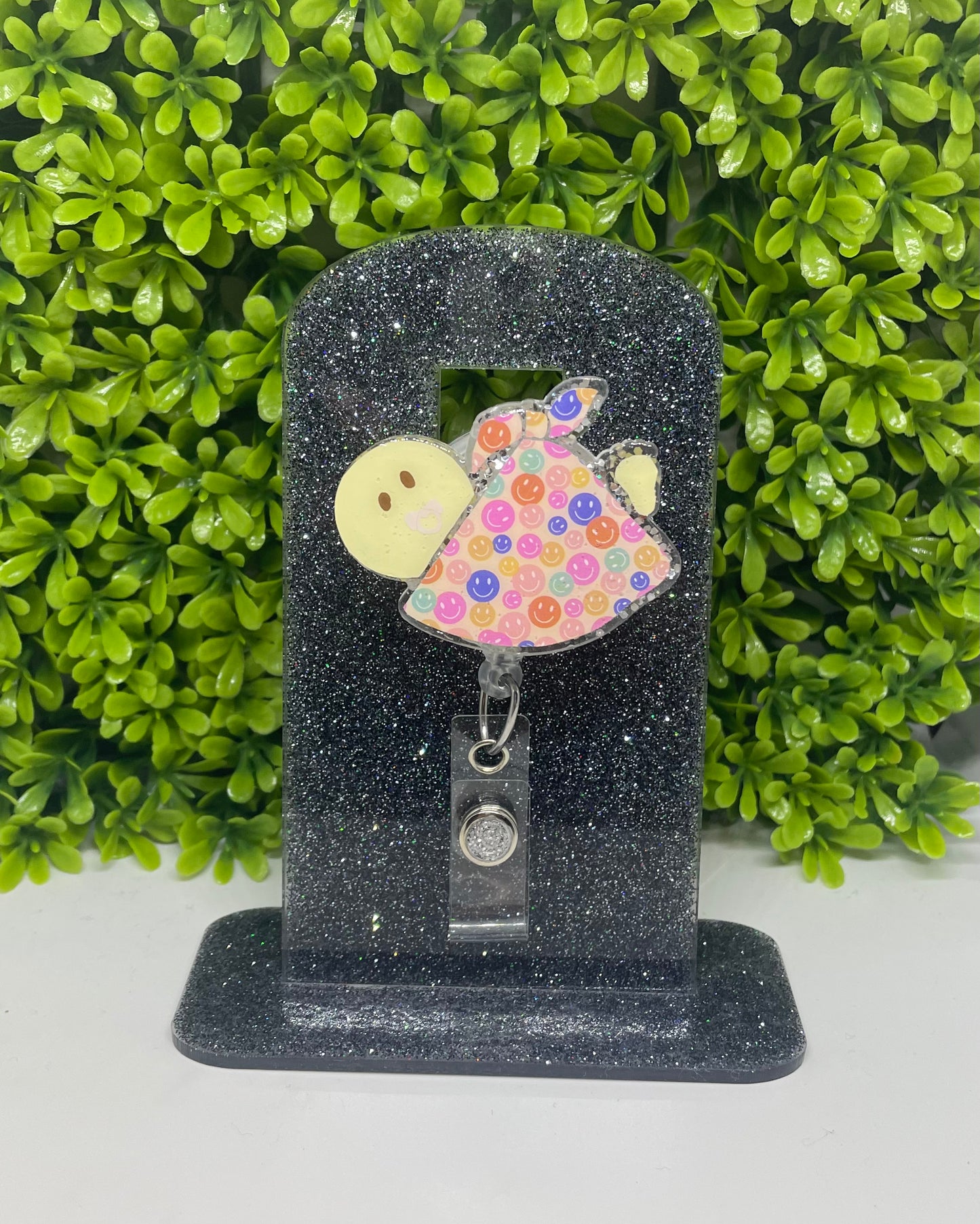 Newborn baby badge reel