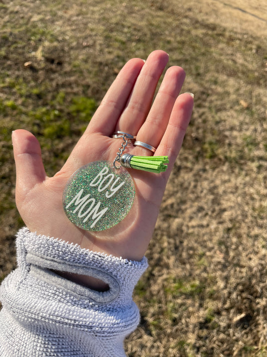 Boy mom keychain